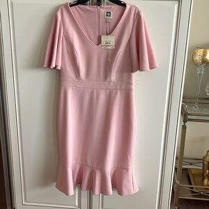 NWT Anne Klein Pink Ruffled Sheath Dress Size 2